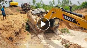 SANYsy200c backhoe salvage car Thrilling throughout the draw
