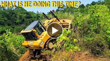 The Most Efficient Job Done by The Dozer - CAT D7R Break Down The Trees