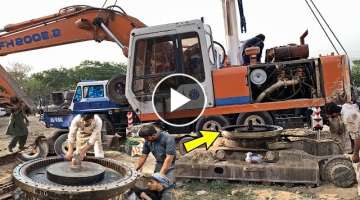 Hitachi Excavator EX200 Swing Bearing Replacement || Slewing Ring || Complete Process