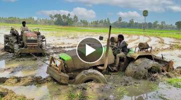 Kubota tractor rescue Deutz Fahr big tractor that was stuck in slime mud | Tractor videos