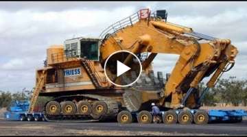 Extreme Dangerous Heavy Equipment Excavator Operator Skills & Driving Unload Excavator From Truck