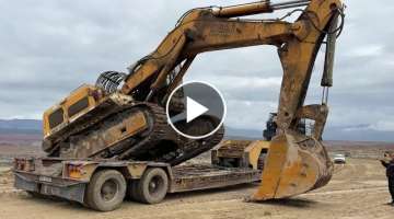 Transporting The Huge Liebherr 984 Excavator On Site - Fasoulas Heavy Transports